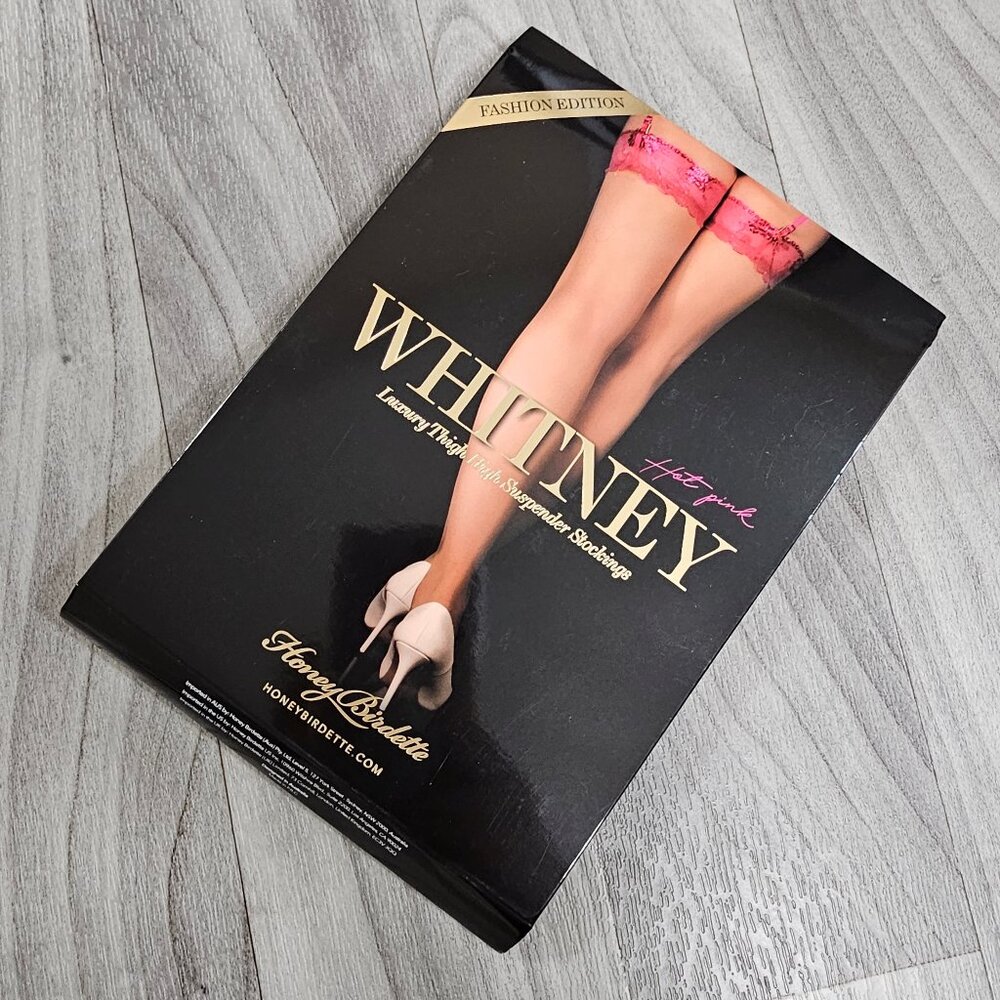 Honey Birdette Whitney Hot Pink Thigh High Stockings Luxury Hosiery Size S